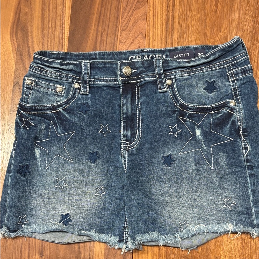 Grace Starry Blue Denim Shorts